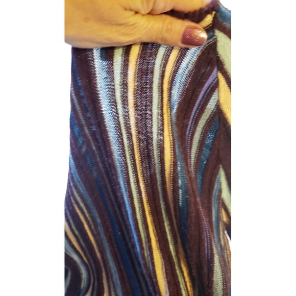 Anthropologie Moth Sweater Dress Brown Medium Midi Striped Semi Sheer No Liner - Picture 5 of 15